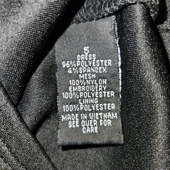 BCX Black Floral Bodycon Mini Dress - Size 5 Short Sleeve Party/Clubwear - Picture 11 of 13